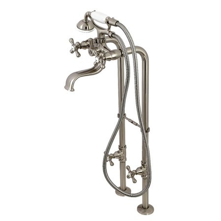 KINGSTON BRASS CCK226K8 Freestanding Clawfoot Tub Faucet Package with Supply Line, Brushed Nickel CCK226K8